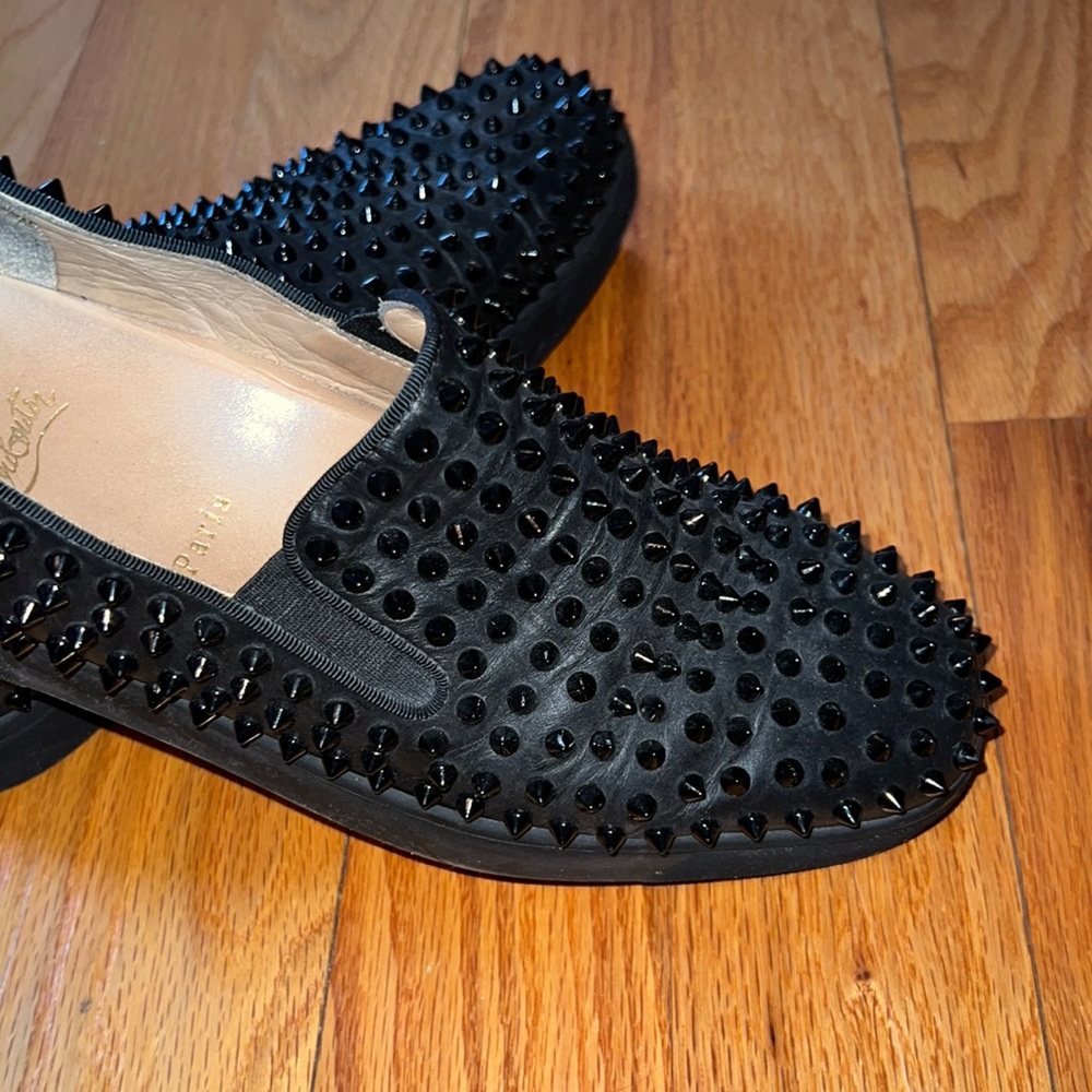 Christian Louboutin Black Spike Loafers